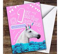 Crazy Horse Unicorn First Day at School Personalised Good Luck Card | Good Luck Card | Wishing You Luck Card