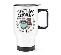 Crazy Hot Chocolate Girl Stars Travel Mug Cup with Handle