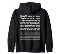 Crazy? I Was Crazy Once. Funny Trending Meme Zip Hoodie