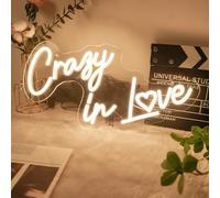 Crazy in Love neon Sign - Levels Dimmable USB neon Lights for Bedroom Wall,Wedding Party neon Light for Wall Decoration Gift for Couples, Valentine's Day