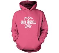 Crazy Jack Russell Lady Unisex Hoodie - Pink Medium