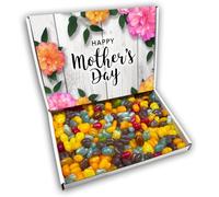 Crazy Jelly Beans Happy Mothers Day Sweets Gift Box Hamper (WOODEN FLOWERS MOTHERS DAY FRONT)