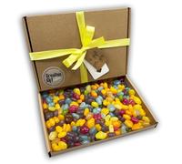 Crazy Jelly Beans Sweets Gift Box Hamper For Any Occasion (Kraft Box, Yellow Ribbon)