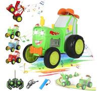 Crazy Jumping Car Toys,Jump Fury Stunt Car,360° Rotating Jumping rc Tractor with Music & Light,Rechargeable Wireless Remote Dancing Stunt Car can Rock Tumble,Crazy Jumping Car Toys For 4-12 Boys Girls