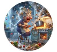 Crazy Kitchen Jigsaw Puzzle for Adults 1000 Piece Jigsaw Puzzle Funny Grandma 1000pc Jigsaw Puzzle Set Relaxing Gift Home Decor 1000pcs (67.5x67.5cm)