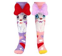 Crazy Knee High Socks for Kids Girls 7-12 Years 3D Cat Bow Funky Silly