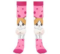 Crazy Knee High Socks for Kids Girls Boys Tween 3D Funny Silly Funky Wacky | Novelty Cute Animal Bunny Flower Cat Dog Koala Elephant Penguin Owl Themed Pattern, Christmas Easter Birthday Gifts