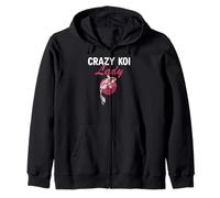 Crazy Koi Lady Funny Fish Pond Animal Humor Zip Hoodie