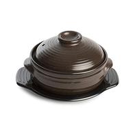 Crazy Korean Cooking Korean Stone Bowl (Dolsot), Sizzling Hot Pot for Bibimbap and Soup - Premium Ceramic (Medium with Lid)