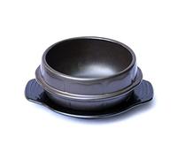 Crazy Korean Cooking Korean Stone Bowl (Dolsot), Sizzling Hot Pot for Bibimbap and Soup - Premium Ceramic (Medium, No Lid)