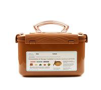 Crazy Korean Cooking Premium Fermentation and Storage Container for Kimchi, Sauerkraut with Inner Vacuum Lid, Sand Brown (5.2 L)