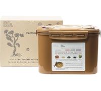 Crazy Korean Cooking Premium Kimchi, Sauerkraut Fermentation and Storage Container with Inner Vacuum Lid, Sandy Brown, 2.2 gallon (8.5 L)