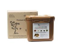 Crazy Korean Cooking Premium Kimchi, Sauerkraut Fermentation and Storage Container with Inner Vacuum Lid, Sandy Brown, 0.9 gallon (3.4 L) (0.9 Gal (3.4L) - 1 PACK)