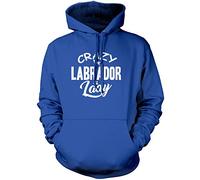 Crazy Labrador Lady Unisex Hoodie - Blue X-Large