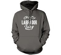 Crazy Labrador Lady Unisex Hoodie - Grey XX-Large