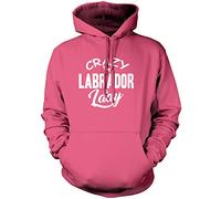 Crazy Labrador Lady Unisex Hoodie - Pink Large