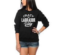 Crazy Labrador Lady Women's Sweatshirt - Black X-Large