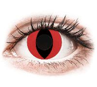 CRAZY LENS - Cat Eye Red - plano (2 daily coloured lenses) Stärke: 0.00, BC: 8.60, DIA: 14.20 0.00 8.60 14.20