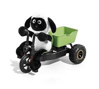 Crazy Little Sheep Electric Remote Control Toy Car, Drift Special High-Speed Tricycle, Plush Lamb Character, Proportional Throttle, Upgrade Differential, Green Cargo Trailer (Green)