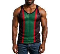 CRAZY LIZARD Africa String Vest for Men and Women. Fishnet Mesh Sleeveless Muscle Vests in African Colors Making Great Gym Workout Tops, Muscle Shirts (UK, Alpha, L, Regular, Regular, Africa)
