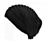 CRAZY LIZARD Rasta Hat for Dreadlocks. Mens Slouch Beanie Also for Women Long Hair. Dreadlock Tam Accessories for Men and Ladies Beanies. Jamaican Style tams for Men and Women. (Black)