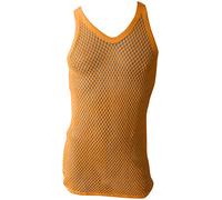 CRAZY LIZARD Unisex Golden Yellow String Vest. Heavy Golden Yellow Cotton Gym Vests for Men UK. Unisex String Vests for Men UK. The Classic British mesh Vest with See Through Fishnet Fabric.