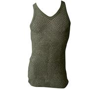 CRAZY LIZARD Unisex Olive String Vest. Heavy Olive Cotton Gym Vests for Men UK. Unisex String Vests for Men UK. The Classic British mesh Vest with See Through Fishnet Fabric.