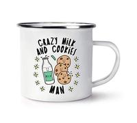 Crazy Milk and Cookies Man Stars Enamel Mug Cup