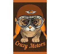 Crazy Motors - Cat Racer: Softcover Cat Notebook, Cat Illustration Journal, Diary, Logbook (C-A-T-S CATS! CATS! CATS!)