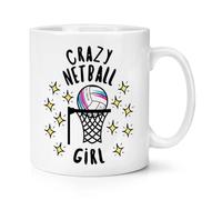 Crazy Netball Girl Stars 10oz Mug Cup