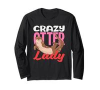 Crazy Otter Lady Sea Otter Cartoon Long Sleeve T-Shirt