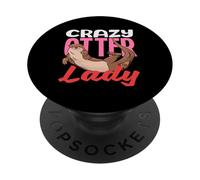 Crazy Otter Lady Sea Otter Cartoon PopSockets Adhesive PopGrip