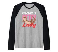 Crazy Otter Lady Sea Otter Cartoon Raglan Baseball Tee