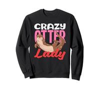 Crazy Otter Lady Sea Otter Cartoon Sweatshirt