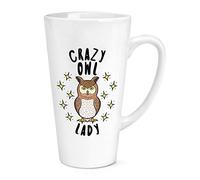 Crazy Owl Lady Stars 17oz Large Latte Mug Cup