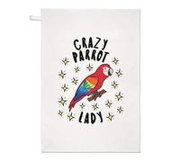 Crazy Parrot Lady Stars Tea Towel Dish Cloth