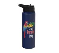 Crazy Parrot Lady - Zookeeper Bird Watcher Animal Lover Stainless Steel Insulated Water Bottle