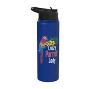Crazy Parrot Lady - Zookeeper Bird Watcher Animal Lover Stainless Steel Insulated Water Bottle