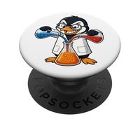 Crazy Penguin Scientist Experiment Nerd Chemistry PopSockets Adhesive PopGrip
