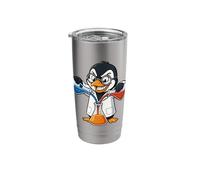 Crazy Penguin Scientist Experiment Nerd Chemistry Stainless Steel Insulated Tumbler