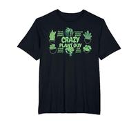 Crazy Plant Guy T-Shirt, Men's Big and Tall, Black, 6X Tall