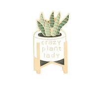 Crazy Plant Lady Badge - Multiple Styles - Cactus Pin Badge - Plant Mom Pin Badge - If I Die Water My Plants - Funny Plant Humor Badges (Crazy Plant Lady)