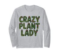 Crazy Plant Lady Botanical Floral Greenery Aesthetic Long Sleeve T-Shirt