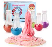 Crazy Potions Kids Bath Bomb Gift Set - 6 Colourful Fizzy Science Jars - Fruity Scented Bath Bombs for Fun Bath Time & Birthday or Christmas Gifts