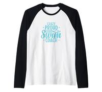 Crazy Proud Loud Swim Coach Raglan Baseball Tee