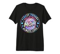 Crazy Proud Volleyball Mom Premium T-Shirt