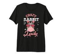 Crazy Rabbit Lady Cute Bunny Face Bubble Gum with Glasses Premium T-Shirt