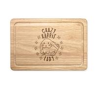Crazy Rabbit Lady Stars Rectangular Wooden Chopping Board