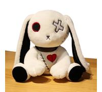 Crazy Rabbit Plush - Huggable Bunny Plush Animal | Easter Halloween Christmas Rabbit Plush Gift for 14+ Kids, White/Pink/Black Crazy Plush | Plush Animal