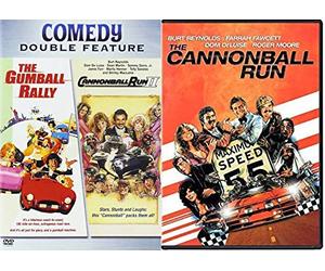 Crazy Races Cannonball Run Part 1 & 2 Double Feature DVD + The Gumball Rally Stars Stunts & Laughs 3 Movie Marathon